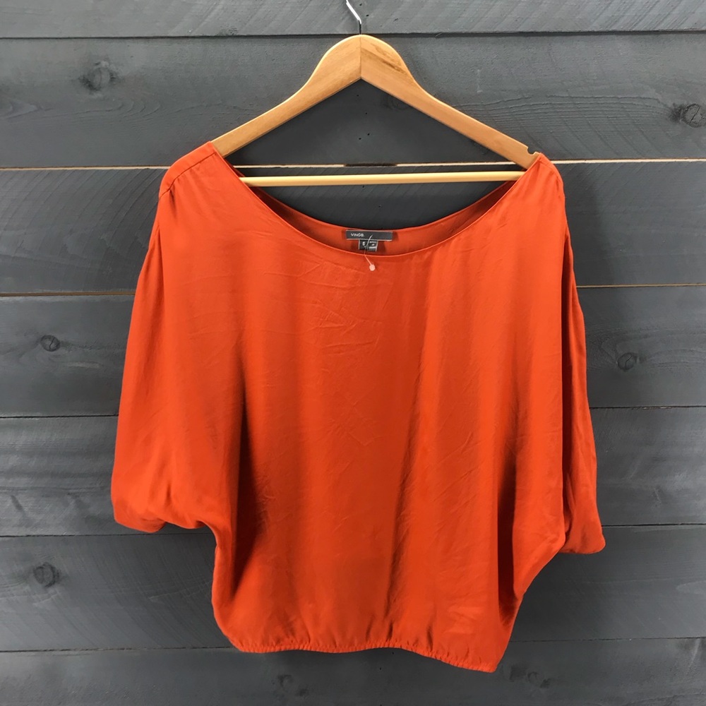 Vince Orange Dolman Sleeve Blouse